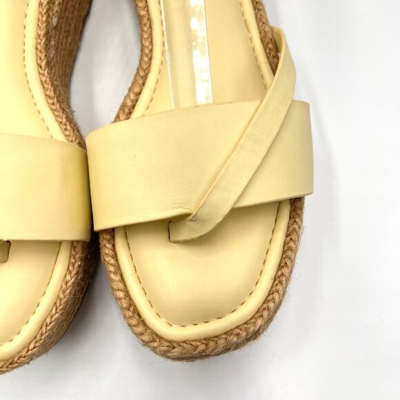 Franco Sarto Womens Size 9.5 Butter Yellow Espadrilles Platform Sandals Shoes - Picture 5 of 14